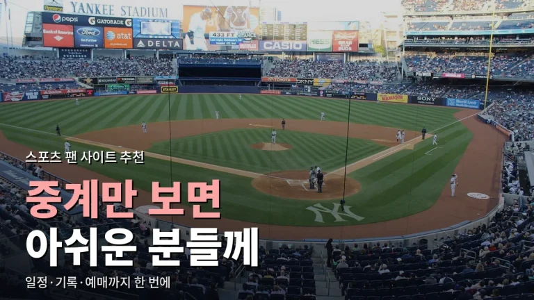 스포츠 볼 때 중계 말고도 챙겨 두면 좋은 사이트 분야 - 일정, 기록, 하이라이트, 예매
